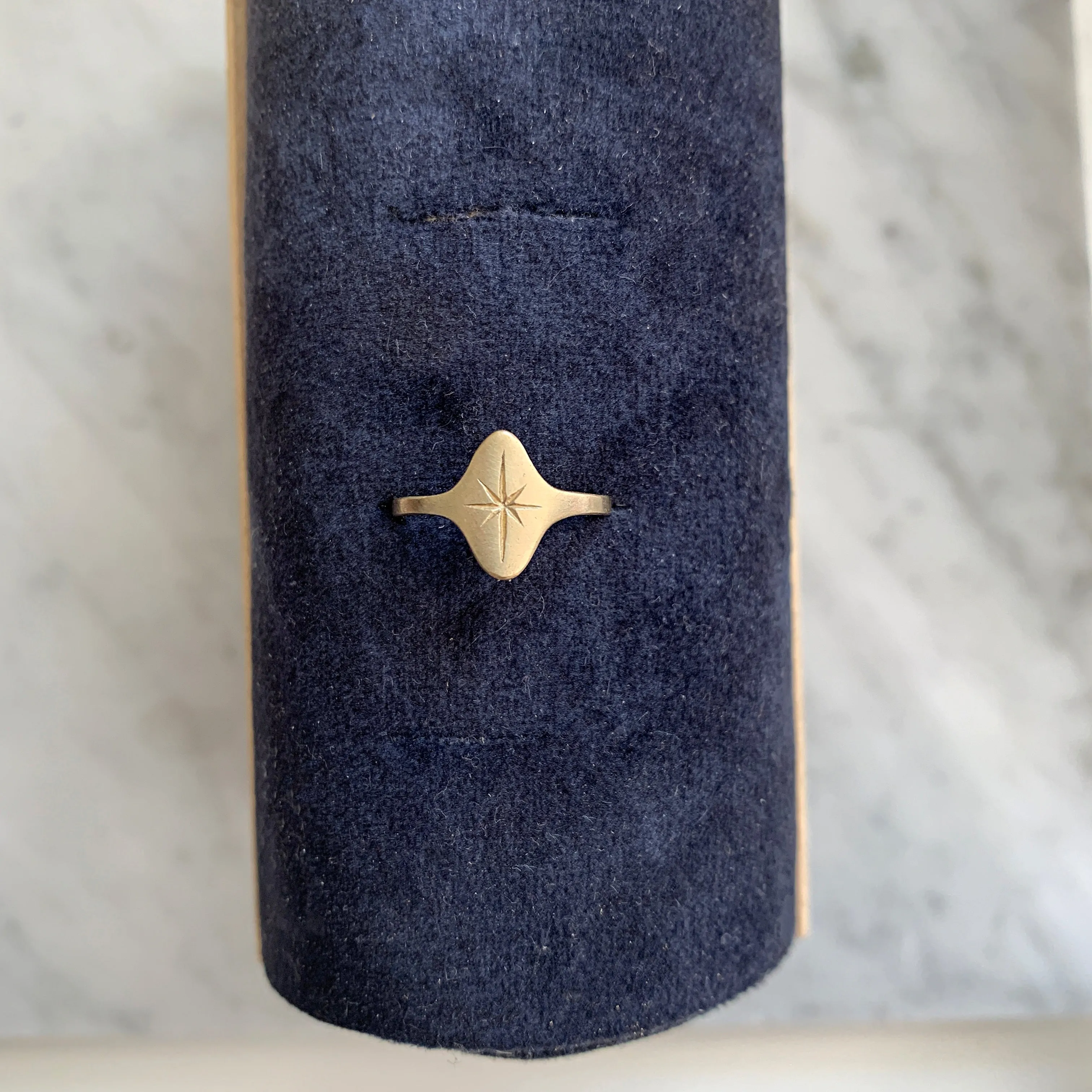 Étoile Signet Ring in 14k Gold Satin Finish