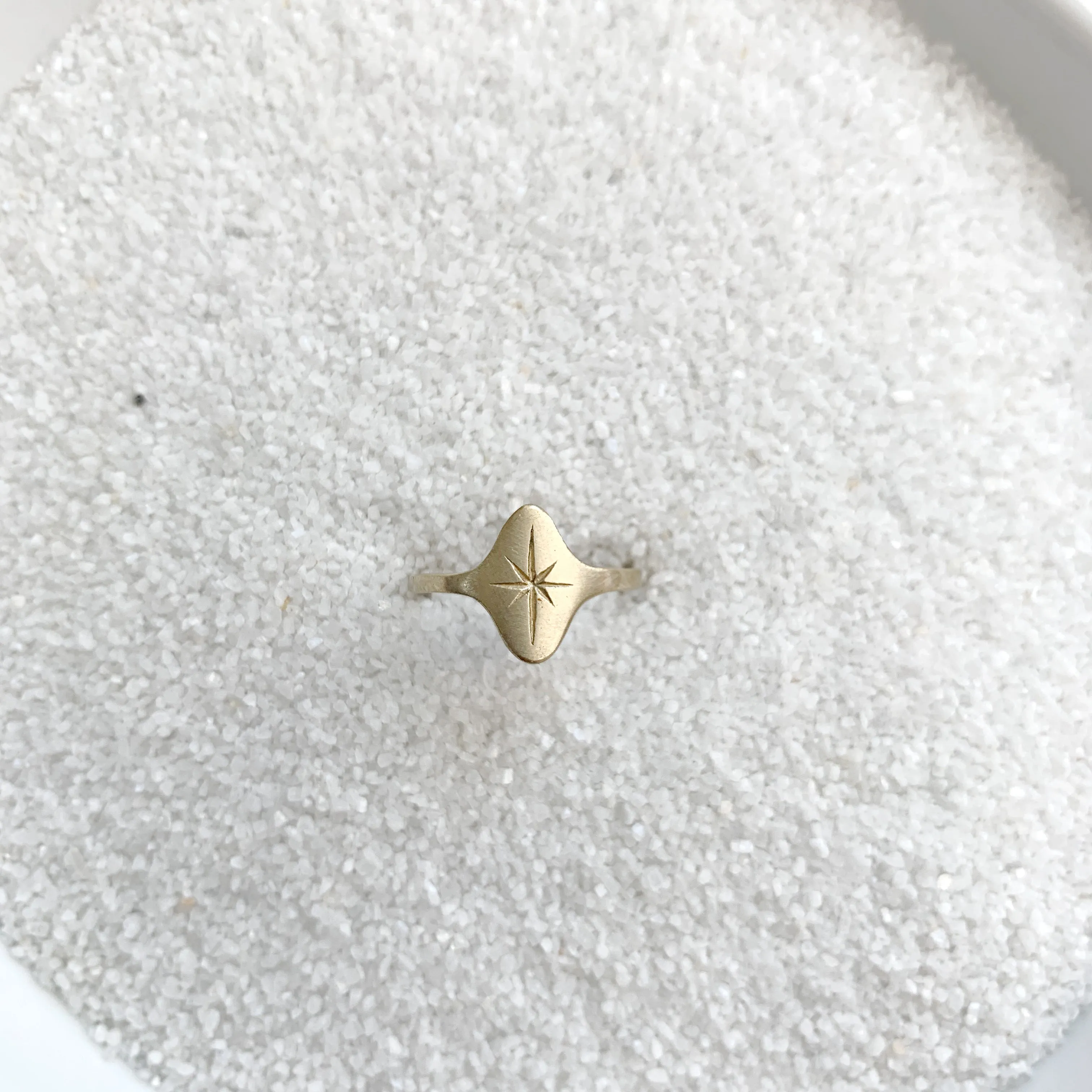 Étoile Signet Ring in 14k Gold Satin Finish