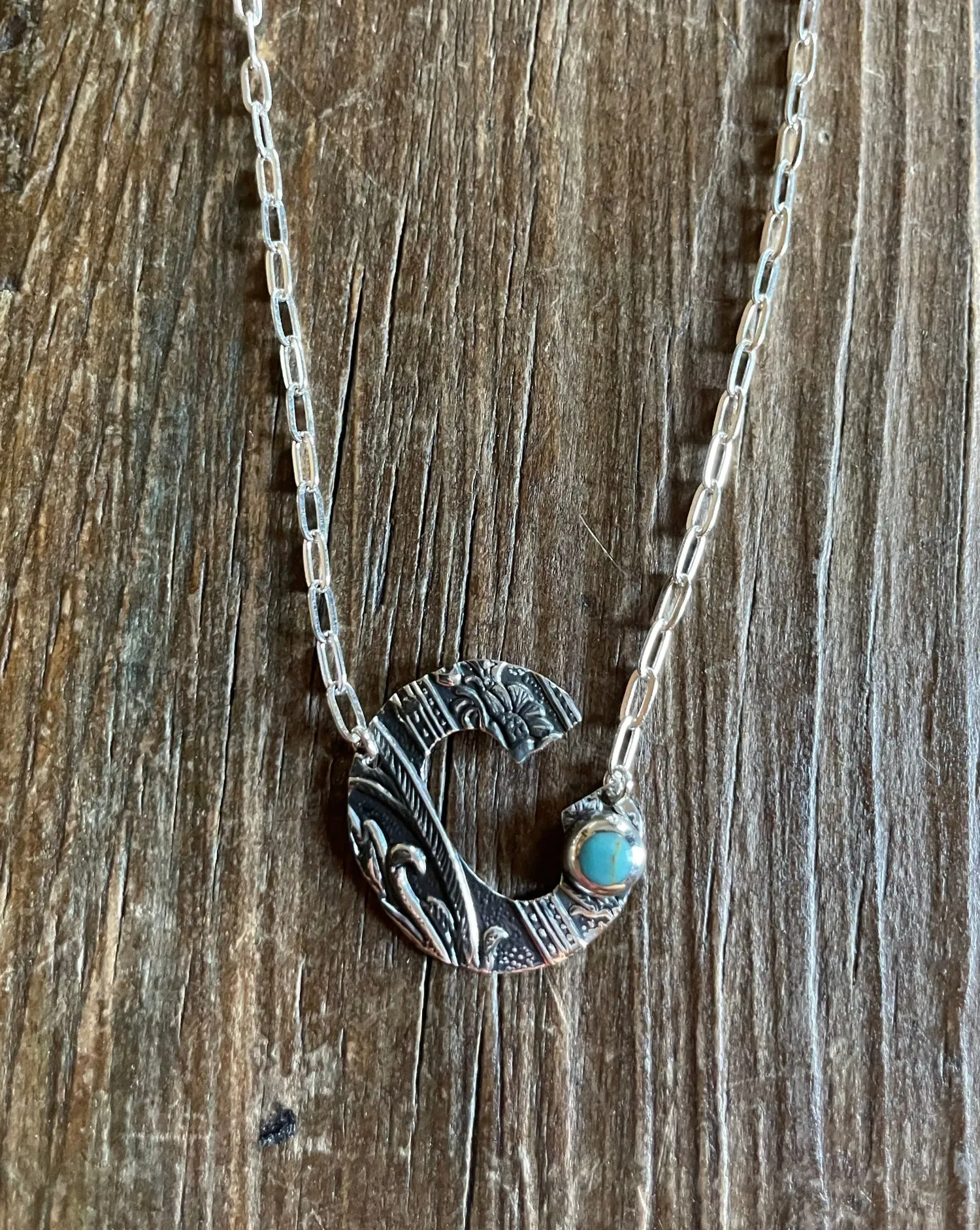 Tooled Sterling Silver Letter Necklaces