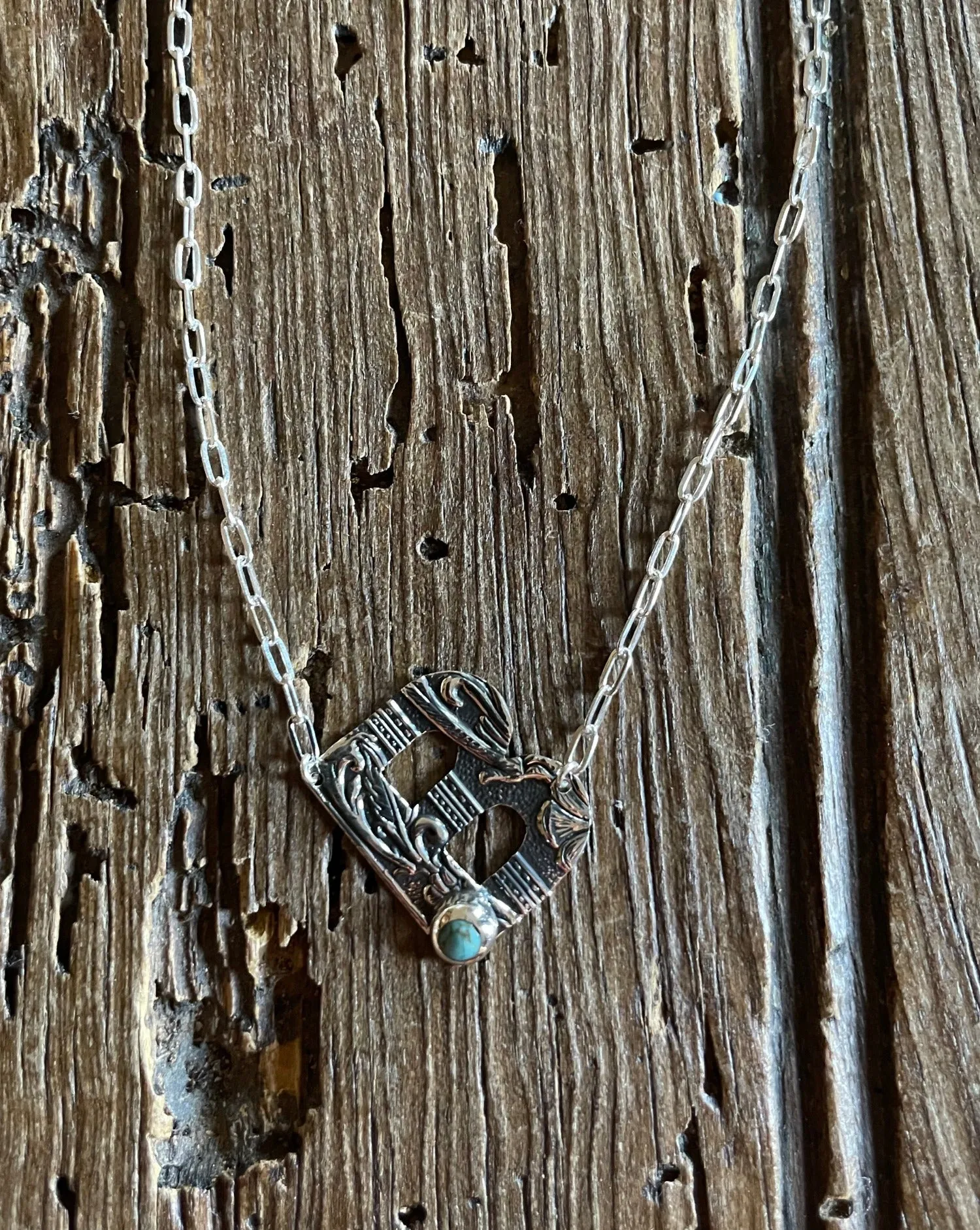 Tooled Sterling Silver Letter Necklaces