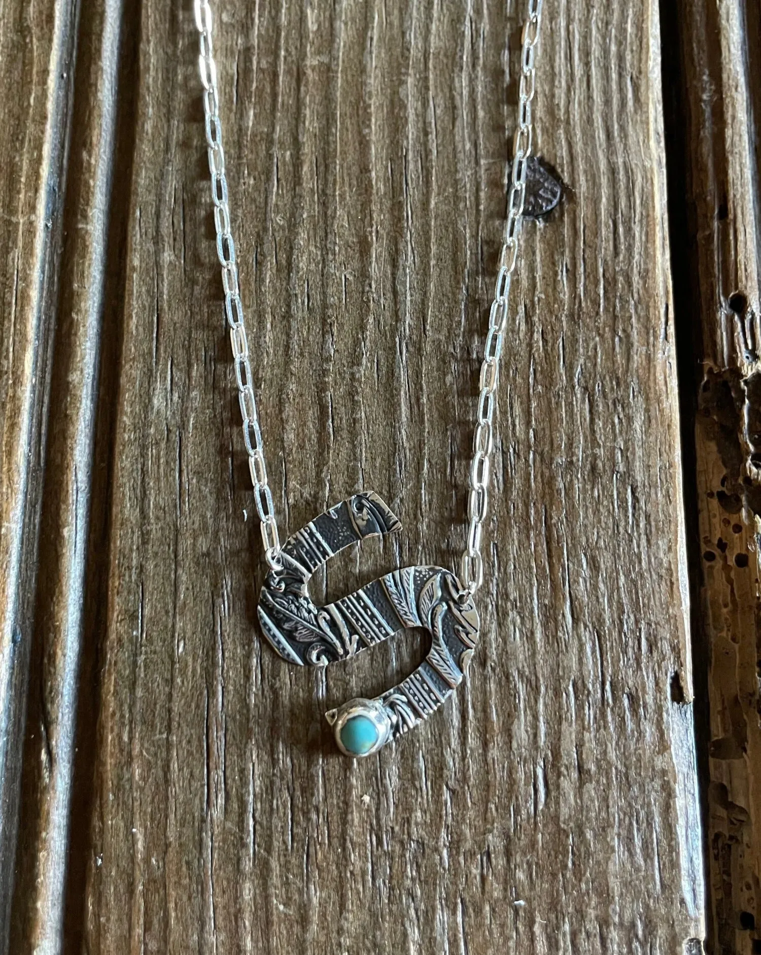 Tooled Sterling Silver Letter Necklaces