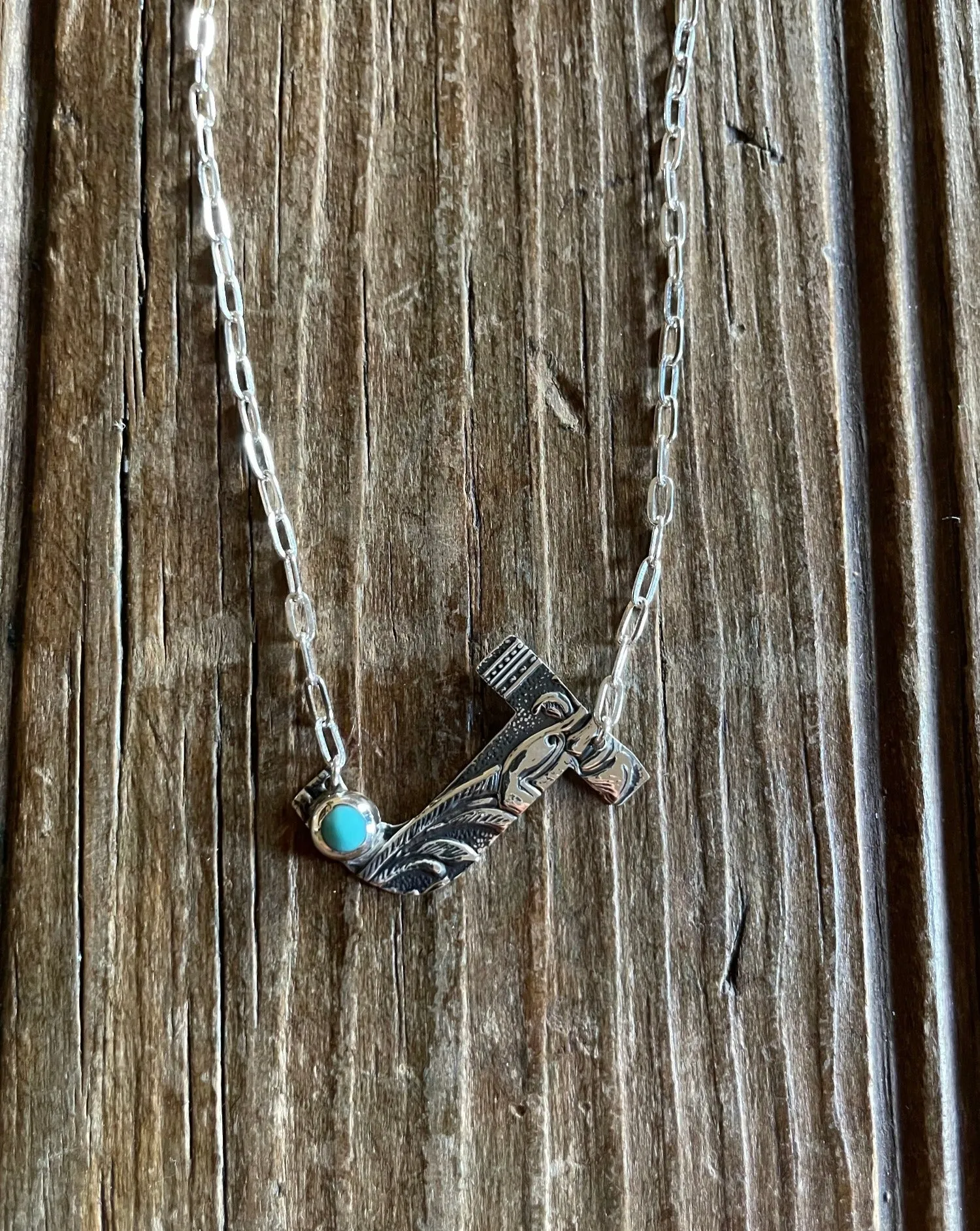 Tooled Sterling Silver Letter Necklaces