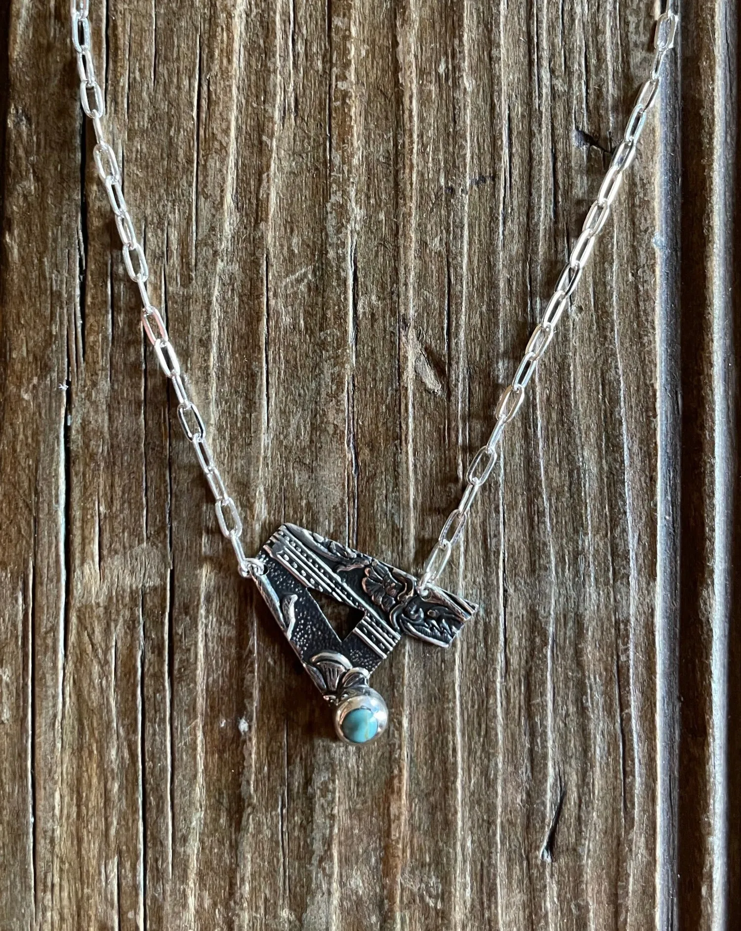 Tooled Sterling Silver Letter Necklaces