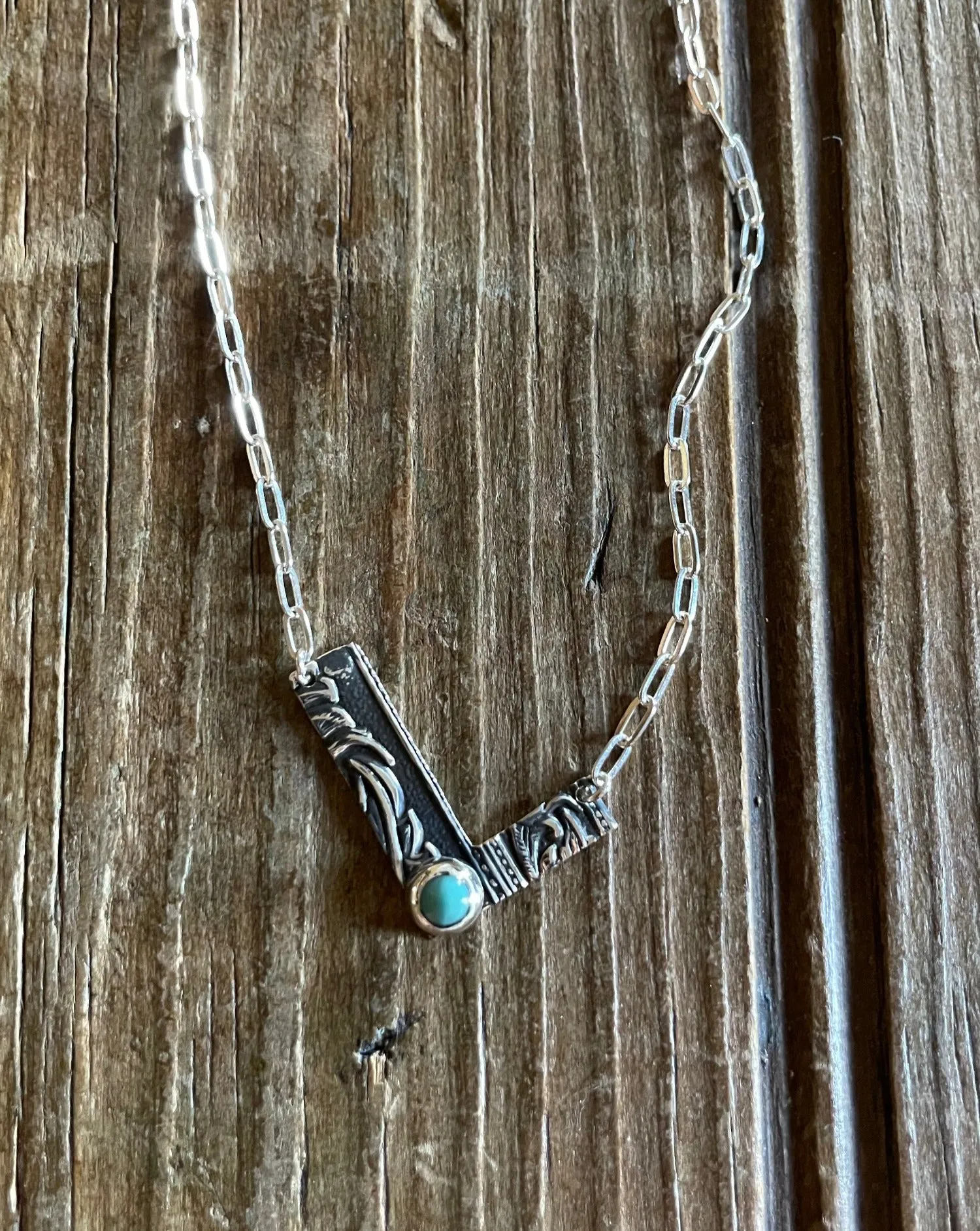 Tooled Sterling Silver Letter Necklaces