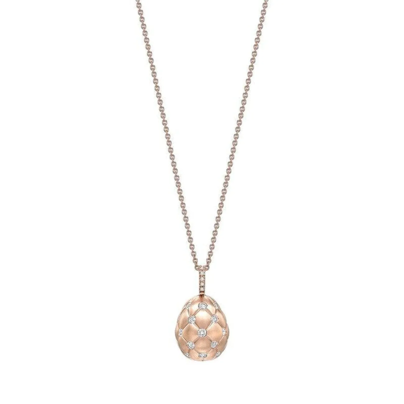 Treillage Diamond Rose Gold Matt Pendant