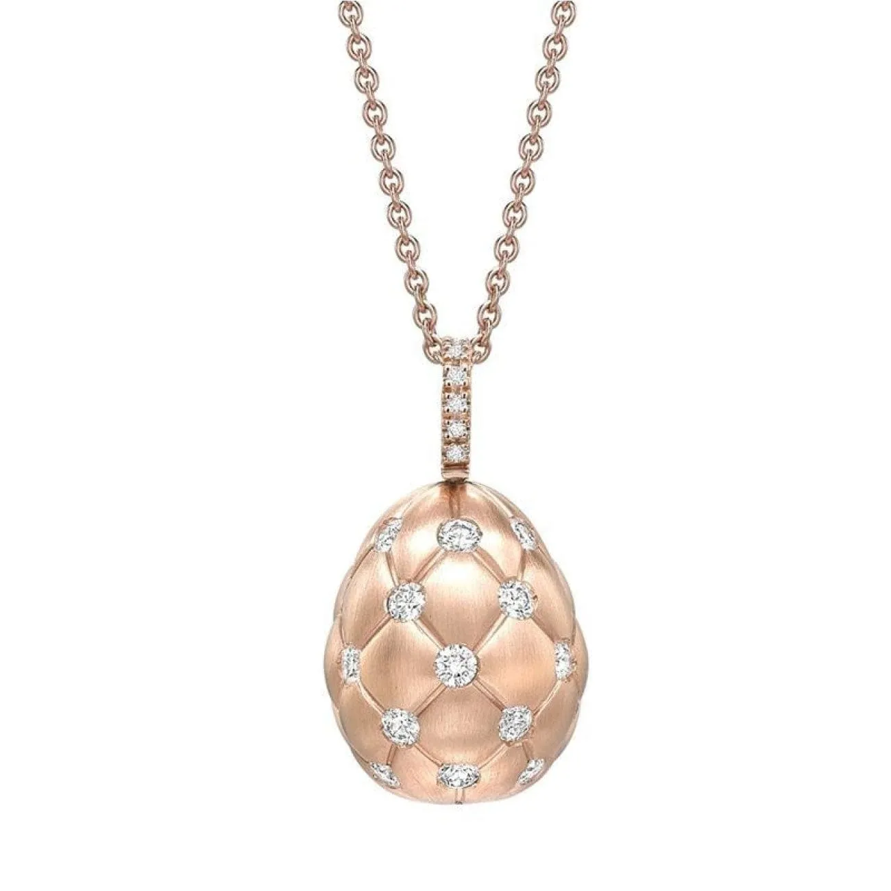 Treillage Diamond Rose Gold Matt Pendant