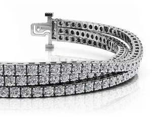 Triple Strand Flexible Diamond Tennis Diamond Bracelet with 5.55 ct.(finished) 1.75mm