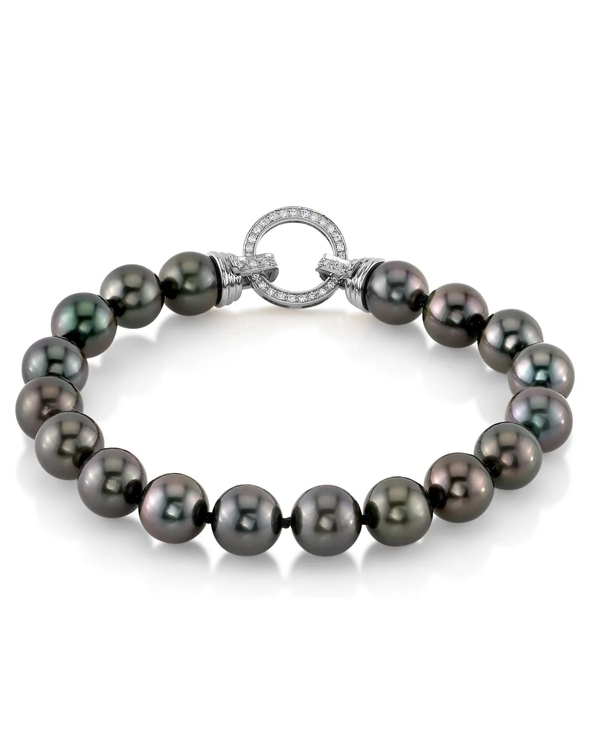 True Round Black Tahitian Pearl Bracelet, 8.0-9.0mm - AAA/AAAA Quality