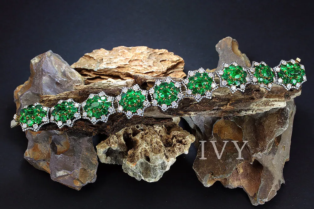 Tsavorite and Diamond Bracelet