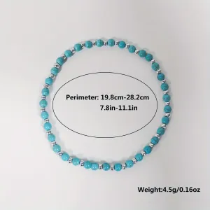 Turquoise Beaded Anklet Foot Jewelry for Men