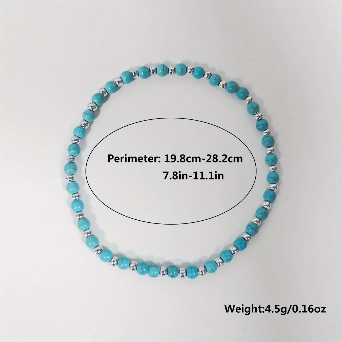 Turquoise Beaded Anklet Foot Jewelry for Men