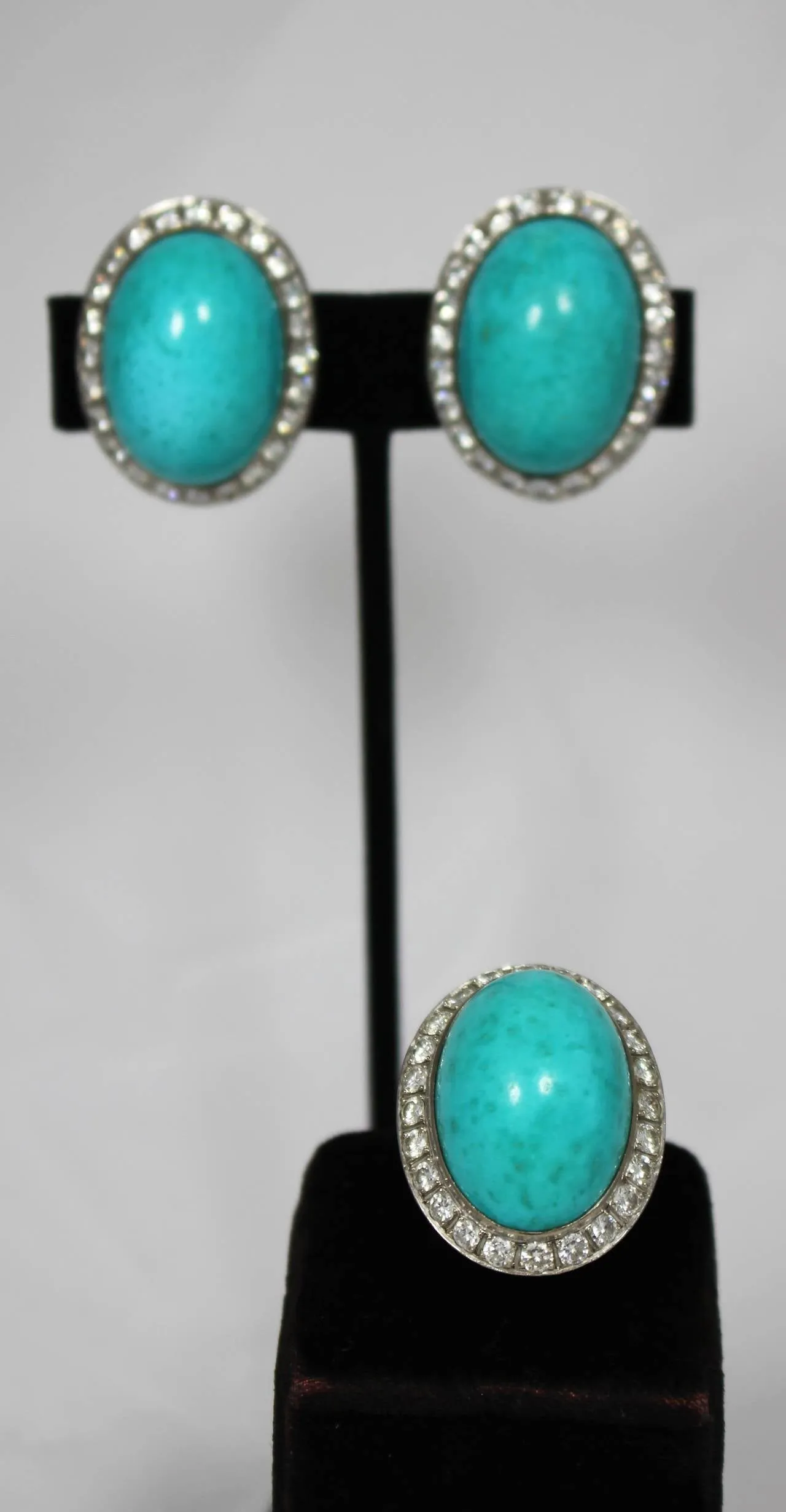 TURQUOISE Diamond 18 Karat Gold Necklace Set