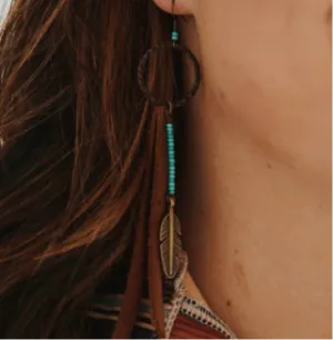 Turquoise Tassle Earrings
