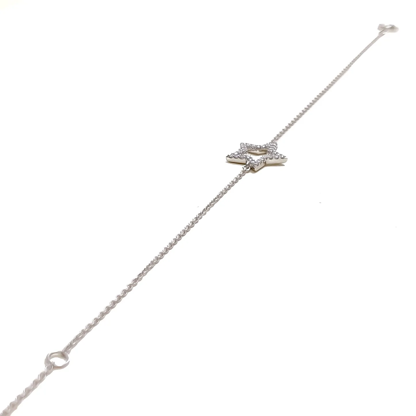 Twinkling Star-Shaped Diamond   18k Gold Bracelet