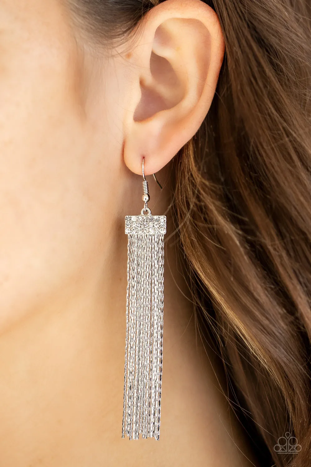 Twinkling Tapestry White Earring