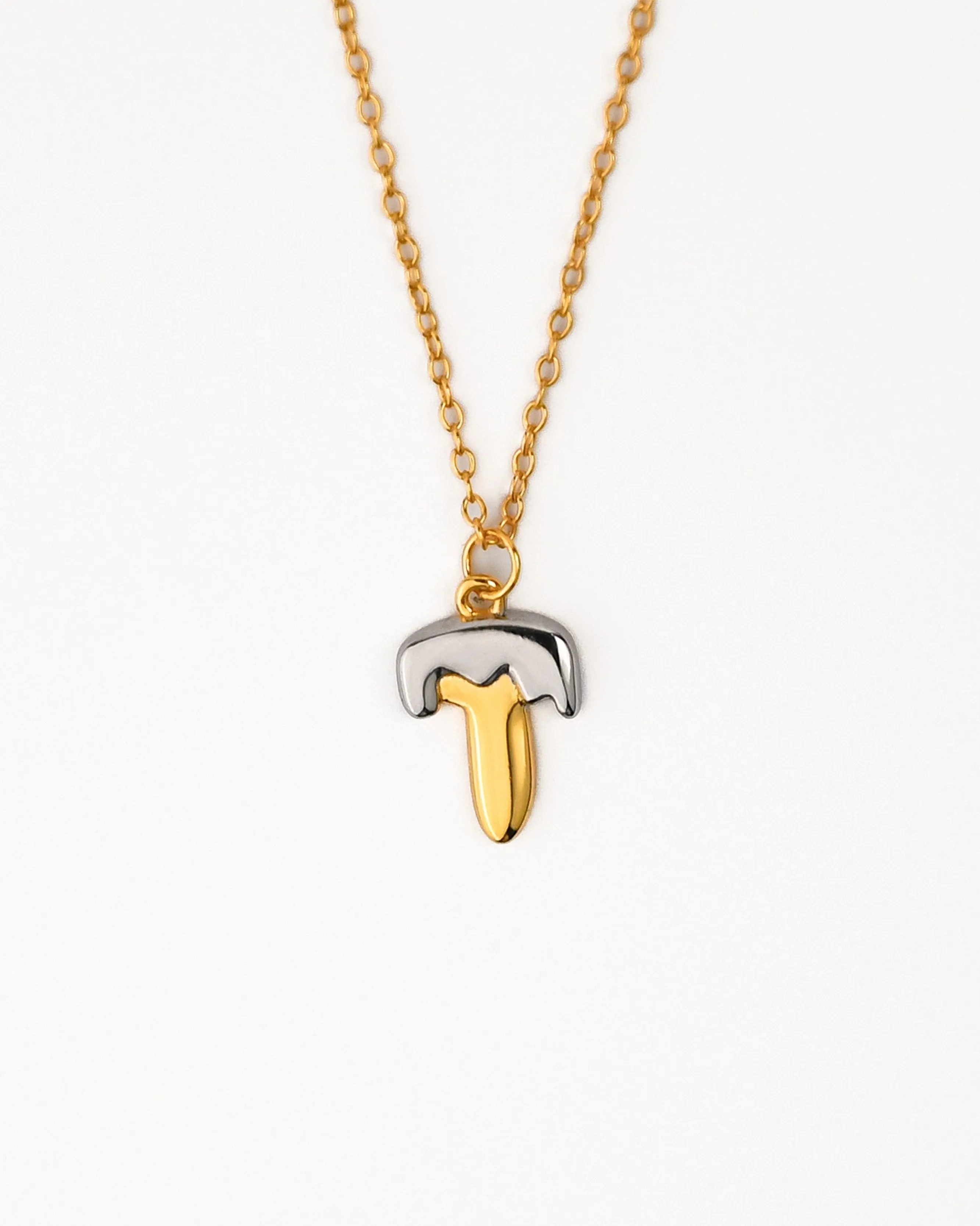 Two tone Bubble Initial Necklace