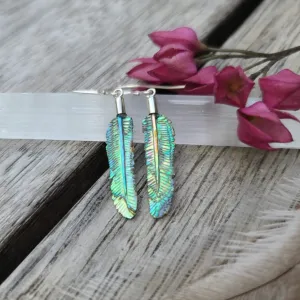 Ultra Mini Abalone Flight Feather Earrings