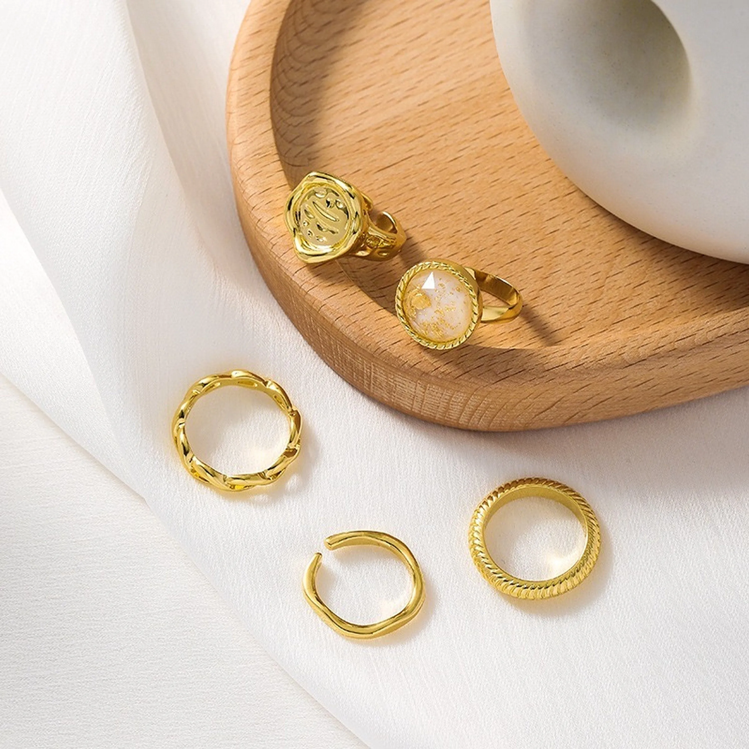 Unisex Streetwear Gold Cuban Signet Rings