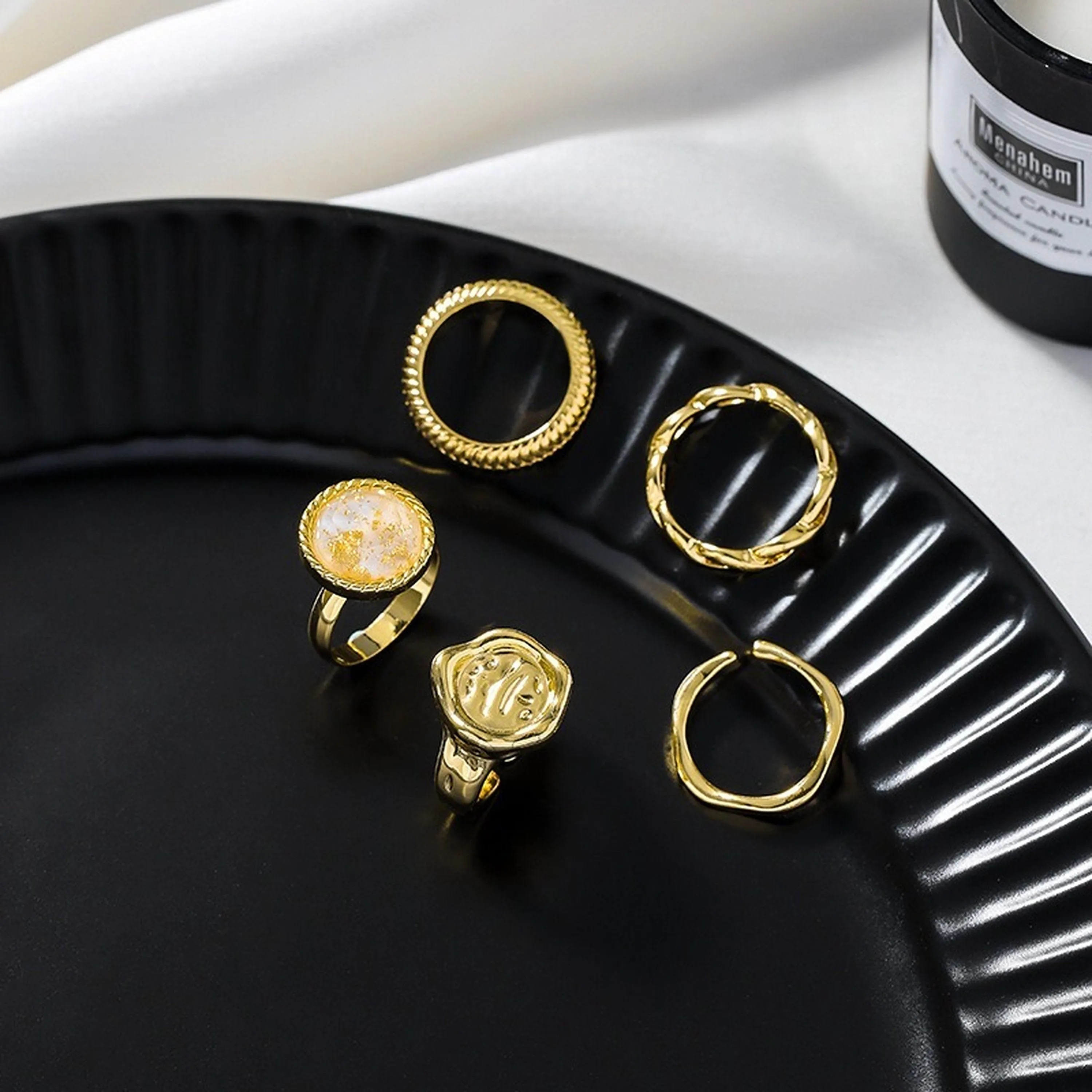 Unisex Streetwear Gold Cuban Signet Rings