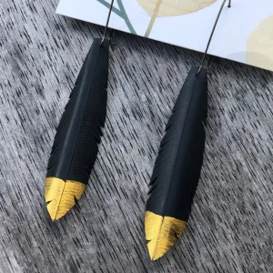 Upcycled Feather earrings - Dipped