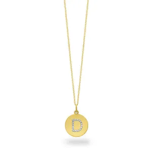 Uppercase Diamond Initial Disc Pendant by KC Designs