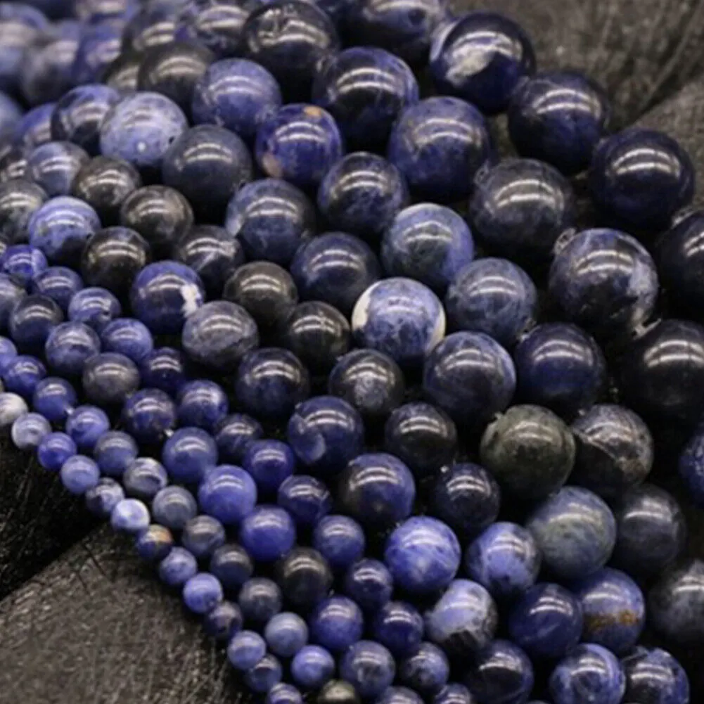 US 6/8/10mm 5A Grade Natural Round Stone Beads Loose Gemstone Smooth DIY Jewelry