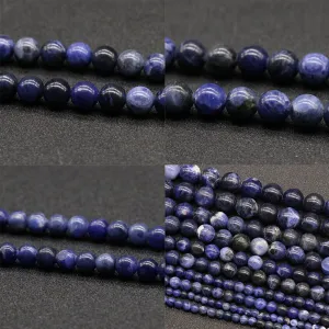 US 6/8/10mm 5A Grade Natural Round Stone Beads Loose Gemstone Smooth DIY Jewelry
