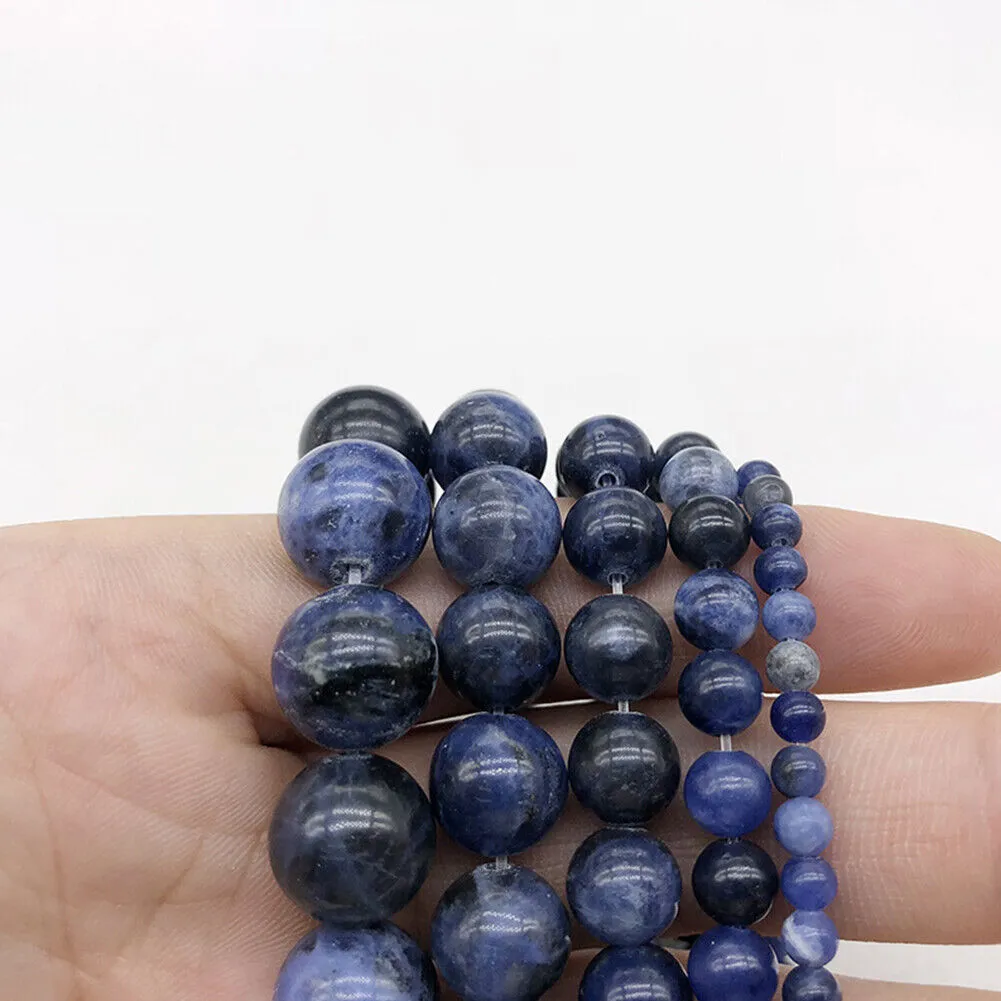 US 6/8/10mm 5A Grade Natural Round Stone Beads Loose Gemstone Smooth DIY Jewelry
