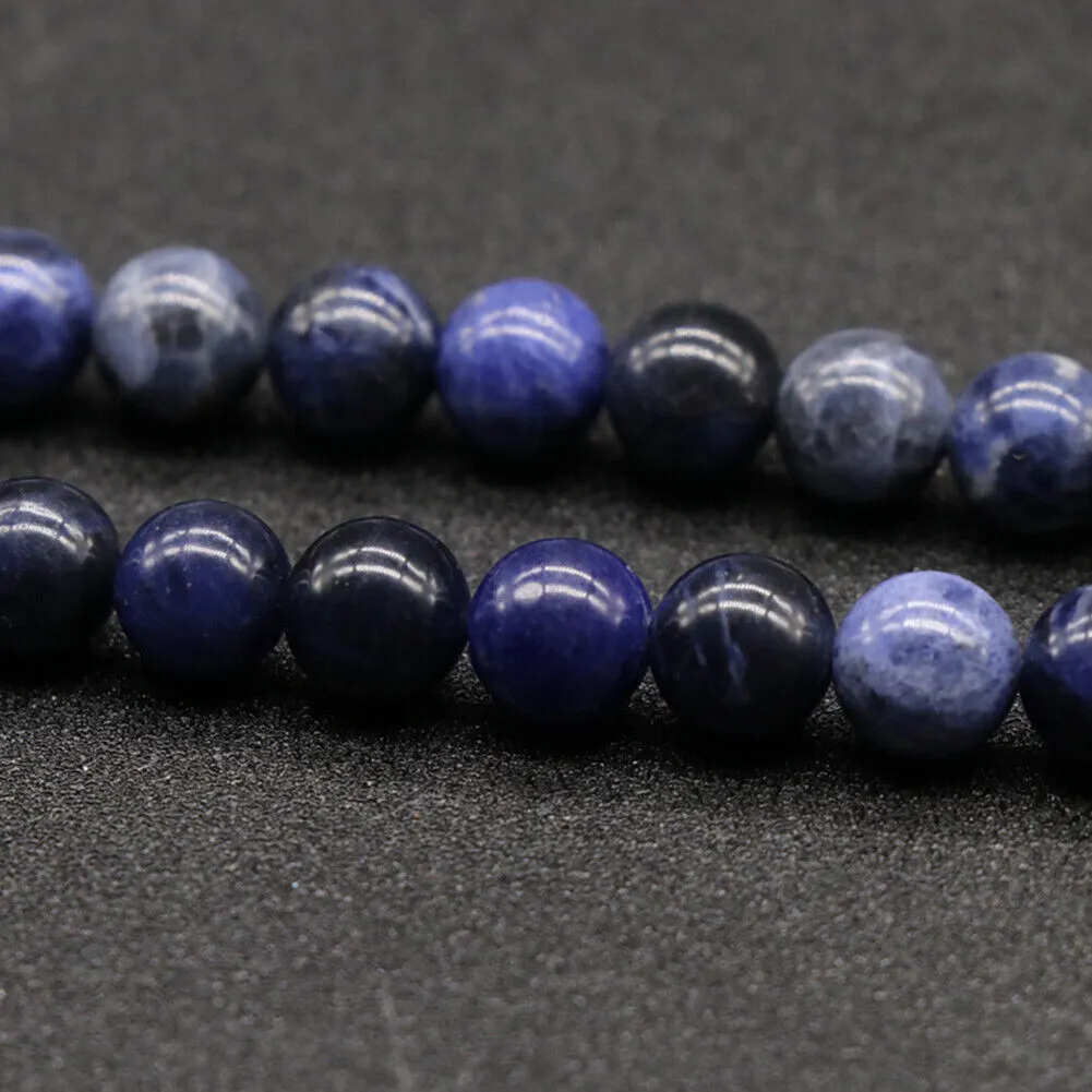 US 6/8/10mm 5A Grade Natural Round Stone Beads Loose Gemstone Smooth DIY Jewelry