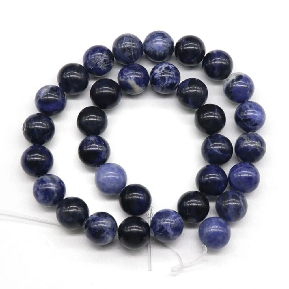 US 6/8/10mm 5A Grade Natural Round Stone Beads Loose Gemstone Smooth DIY Jewelry
