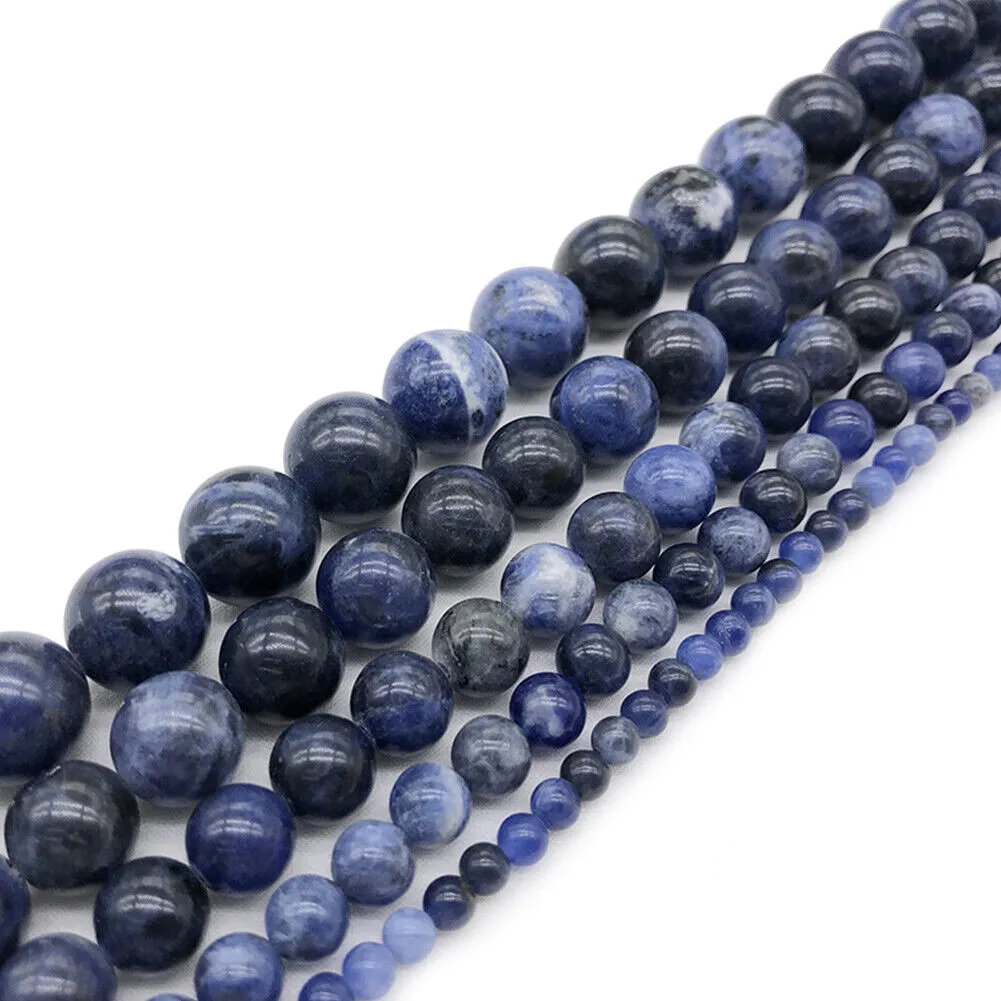 US 6/8/10mm 5A Grade Natural Round Stone Beads Loose Gemstone Smooth DIY Jewelry