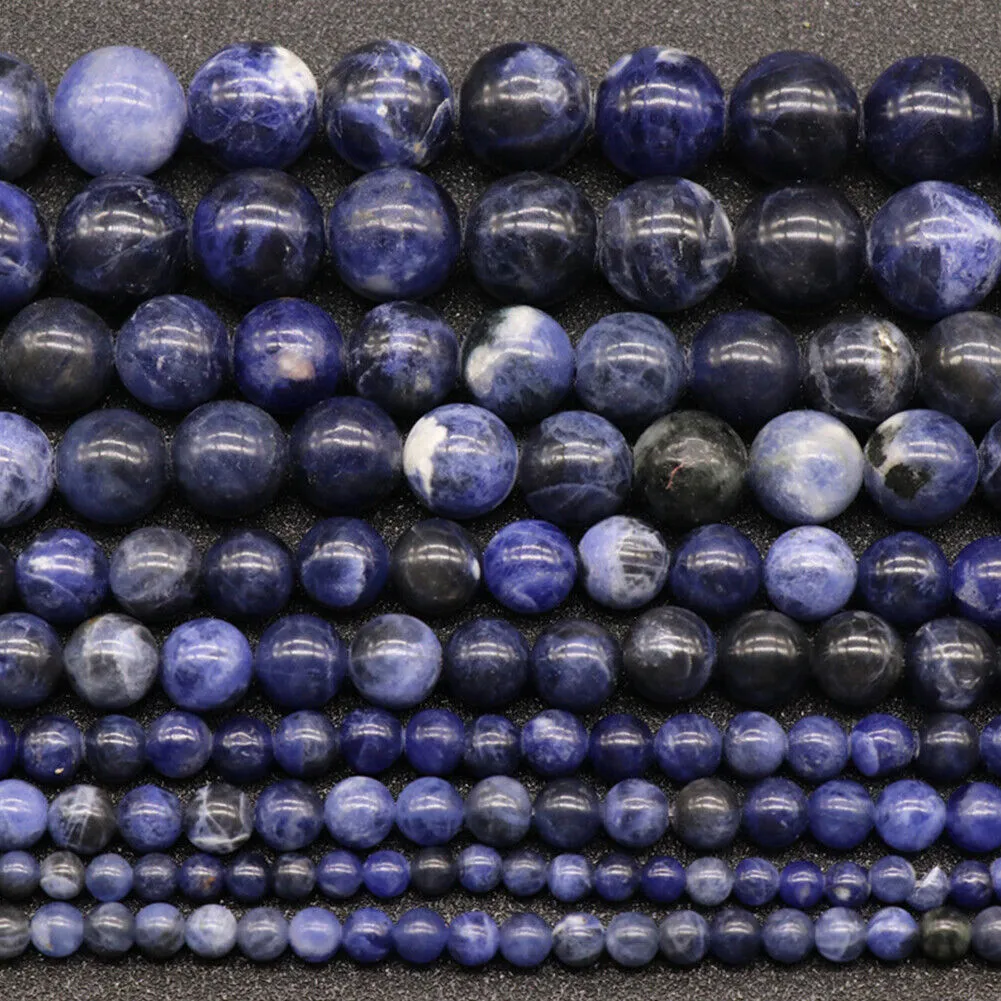 US 6/8/10mm 5A Grade Natural Round Stone Beads Loose Gemstone Smooth DIY Jewelry
