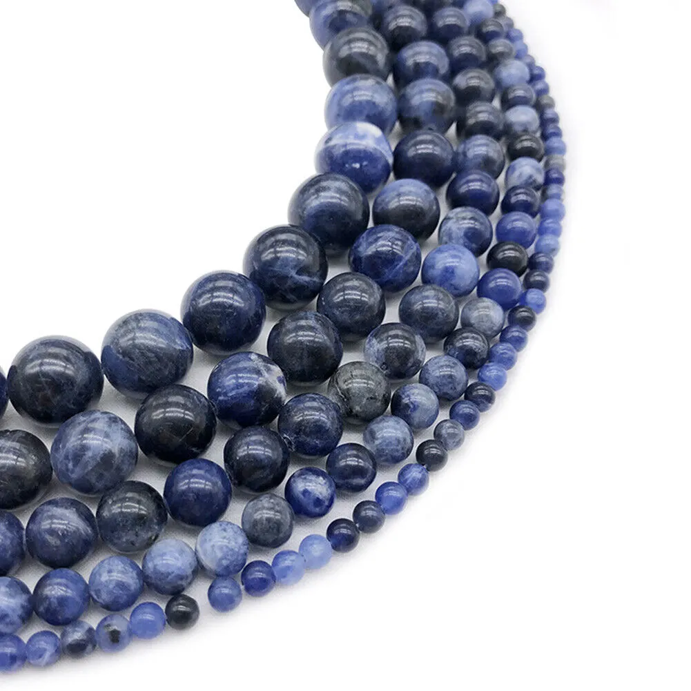 US 6/8/10mm 5A Grade Natural Round Stone Beads Loose Gemstone Smooth DIY Jewelry