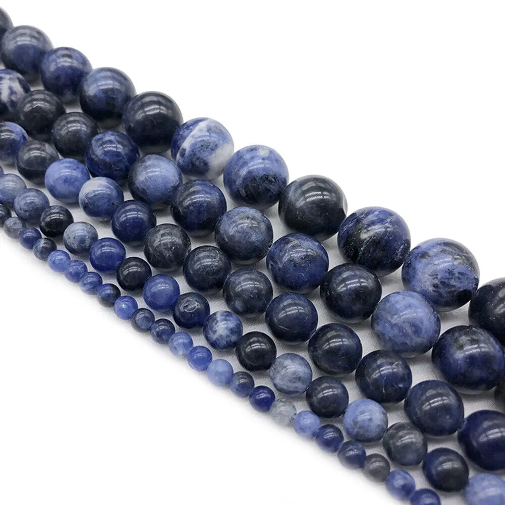 US 6/8/10mm 5A Grade Natural Round Stone Beads Loose Gemstone Smooth DIY Jewelry