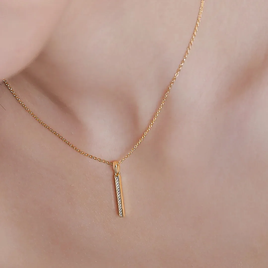 Vertical Pole Necklace The Comet Jewelry Set collection Designed by Tanin