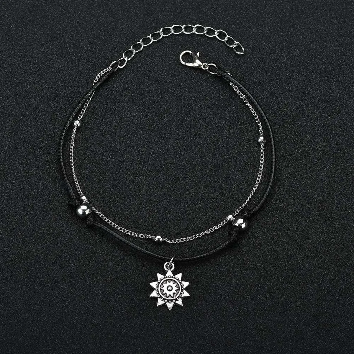 Vibre & Silver-Plated Sun Charm Layered Anklet