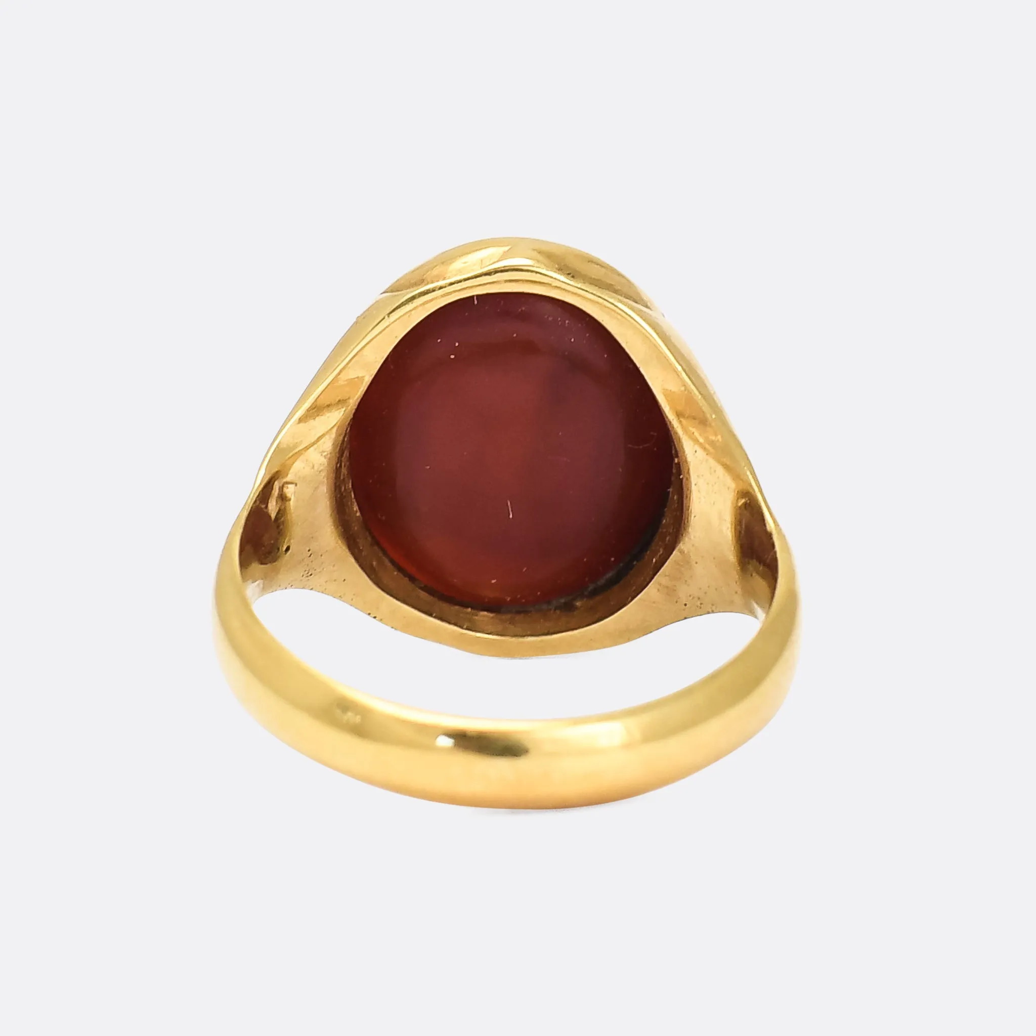 Victorian Eagle Intaglio Signet Ring FIDE AC DIFFIDE