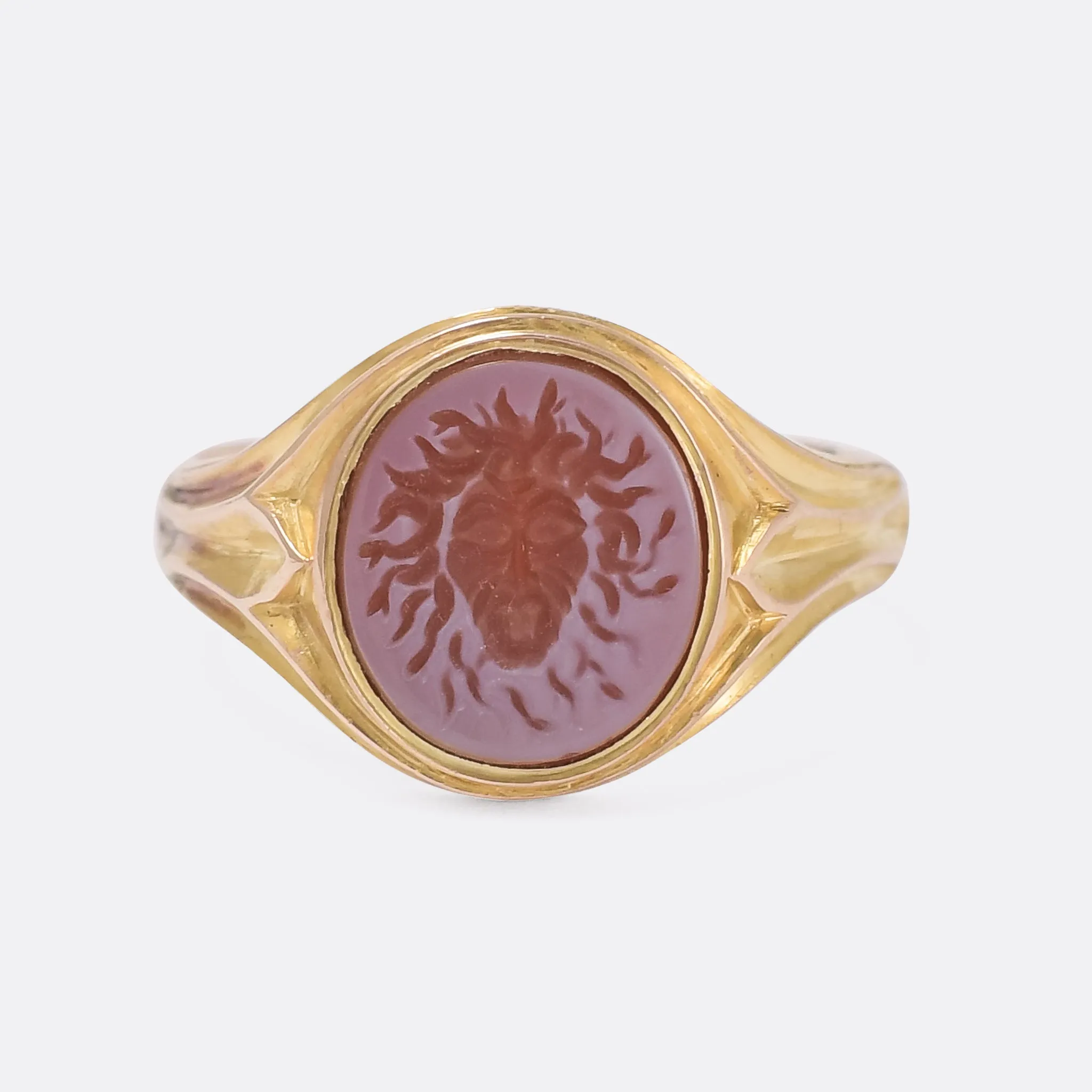 Victorian Medusa Intaglio Signet Ring