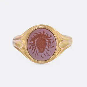 Victorian Medusa Intaglio Signet Ring