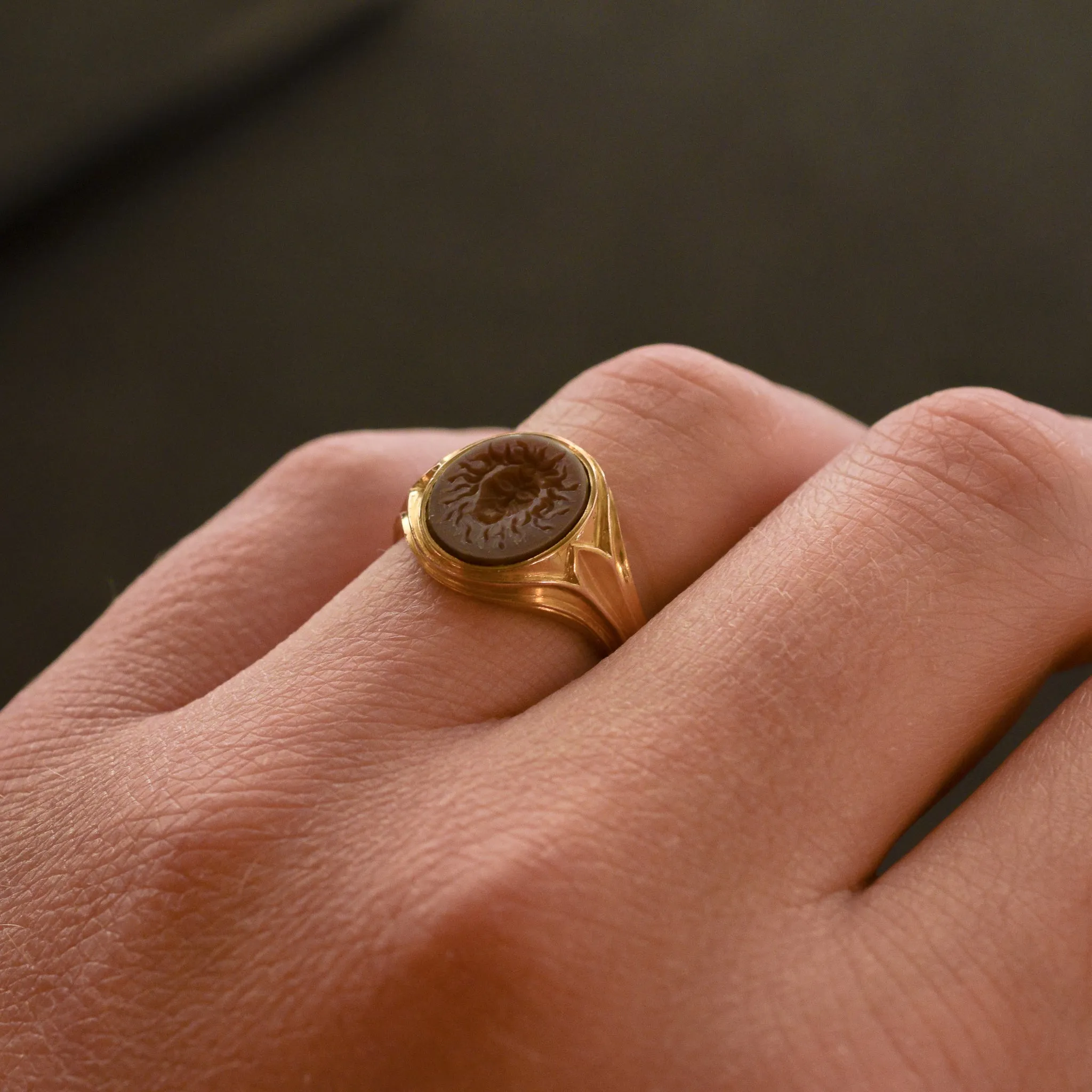 Victorian Medusa Intaglio Signet Ring