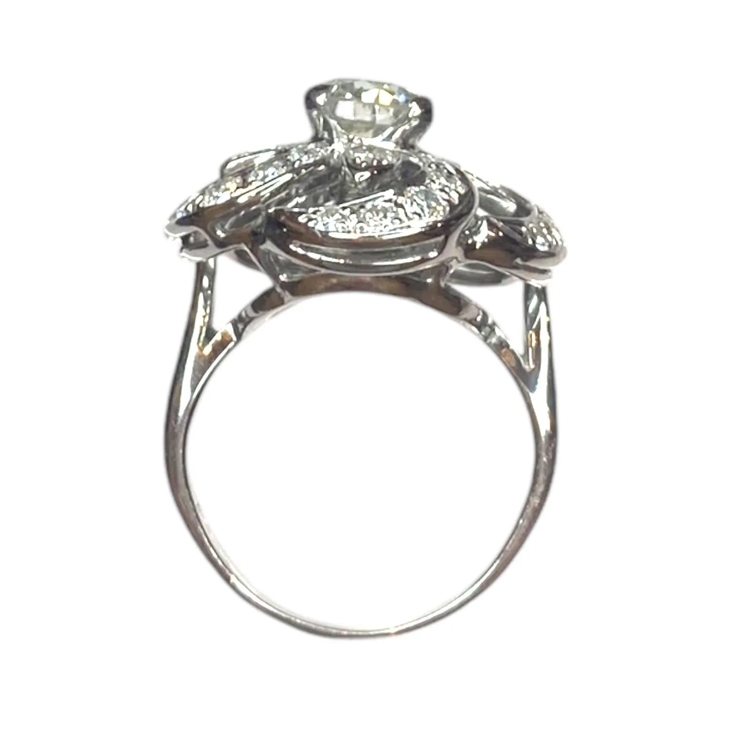 Vintage 14K White Gold Diamond Ring