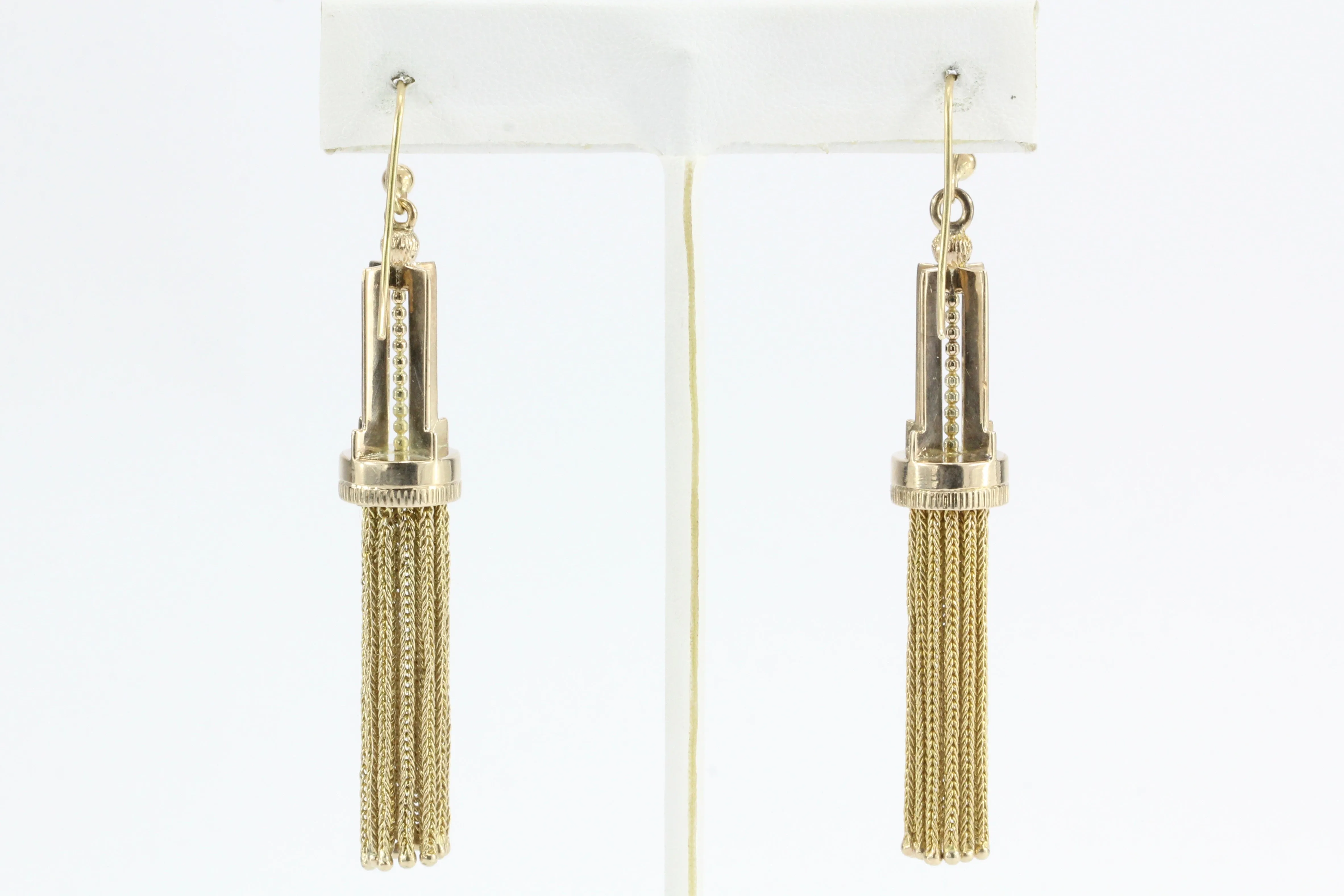 Vintage 14K Yellow Gold Tassel Earrings