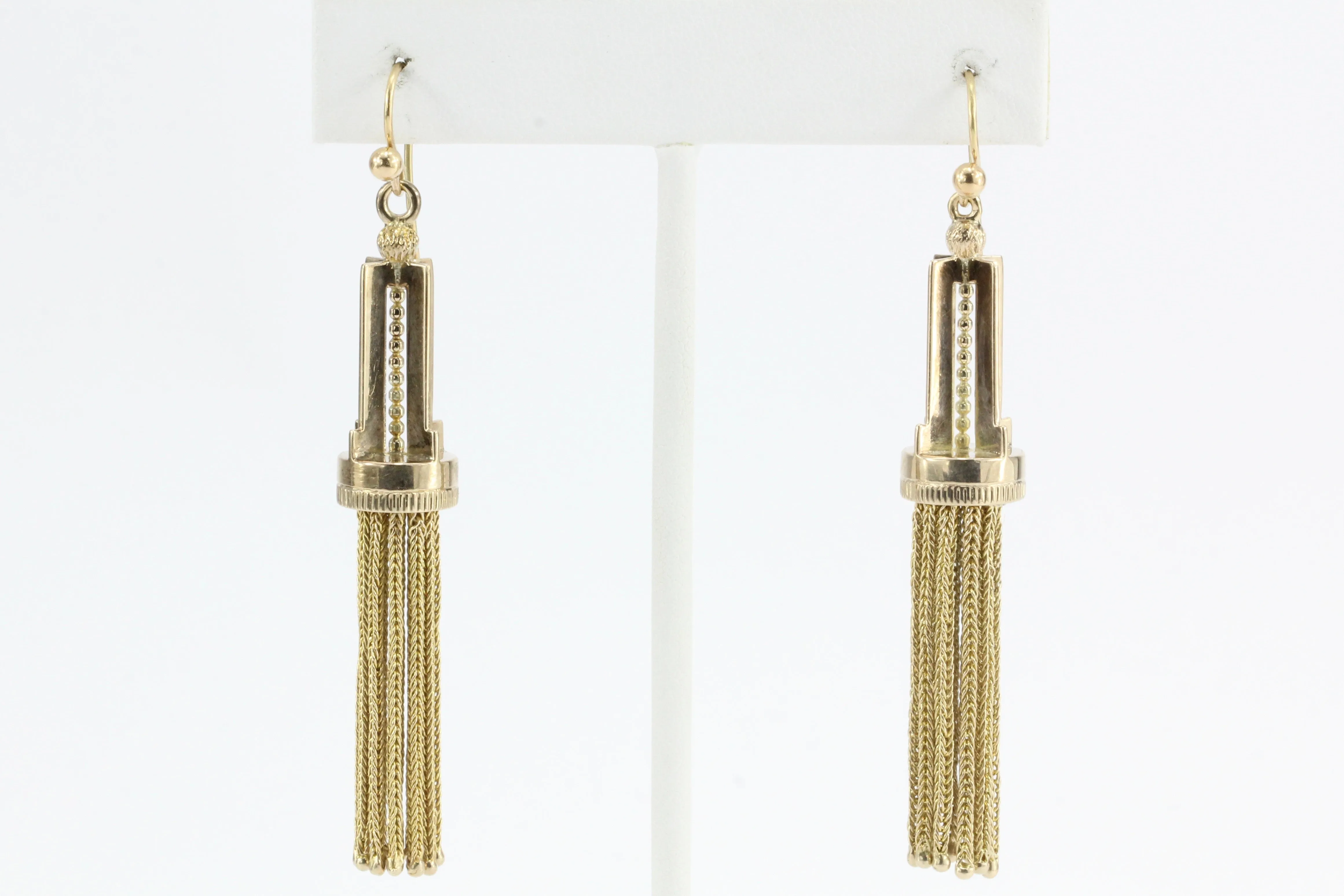 Vintage 14K Yellow Gold Tassel Earrings