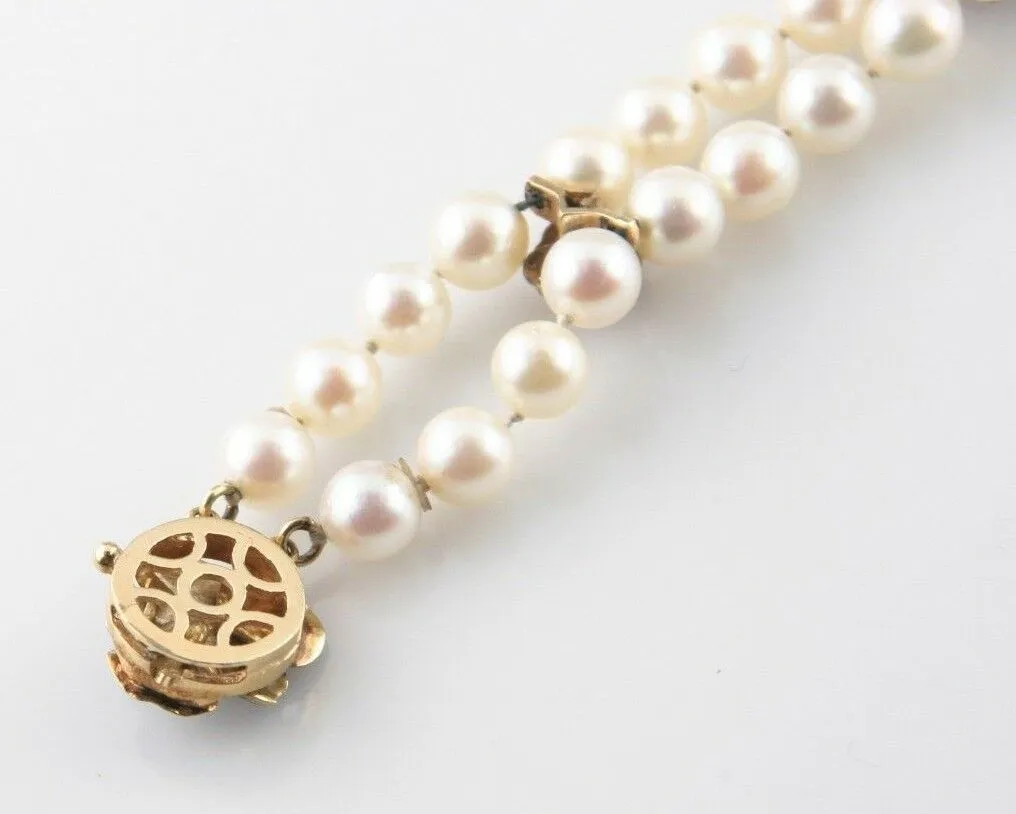 Vintage 14KT Yellow Gold Akoya Cultured Pearl Bracelet