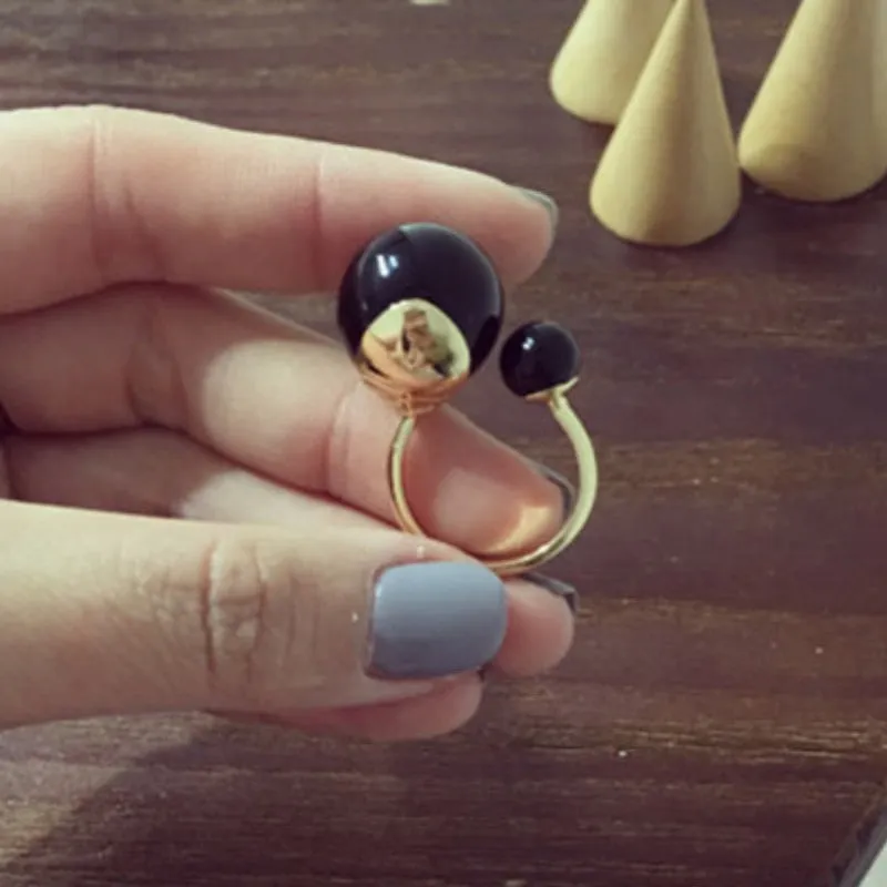 Vintage Baroque Pearl Ring Gold for Women Girls Party Jewelry