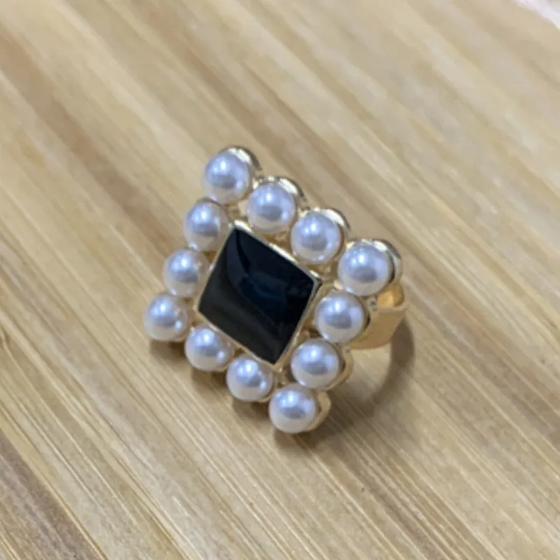 Vintage Baroque Pearl Ring Gold for Women Girls Party Jewelry