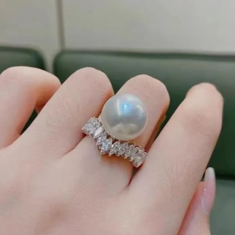 Vintage Baroque Pearl Ring Gold for Women Girls Party Jewelry