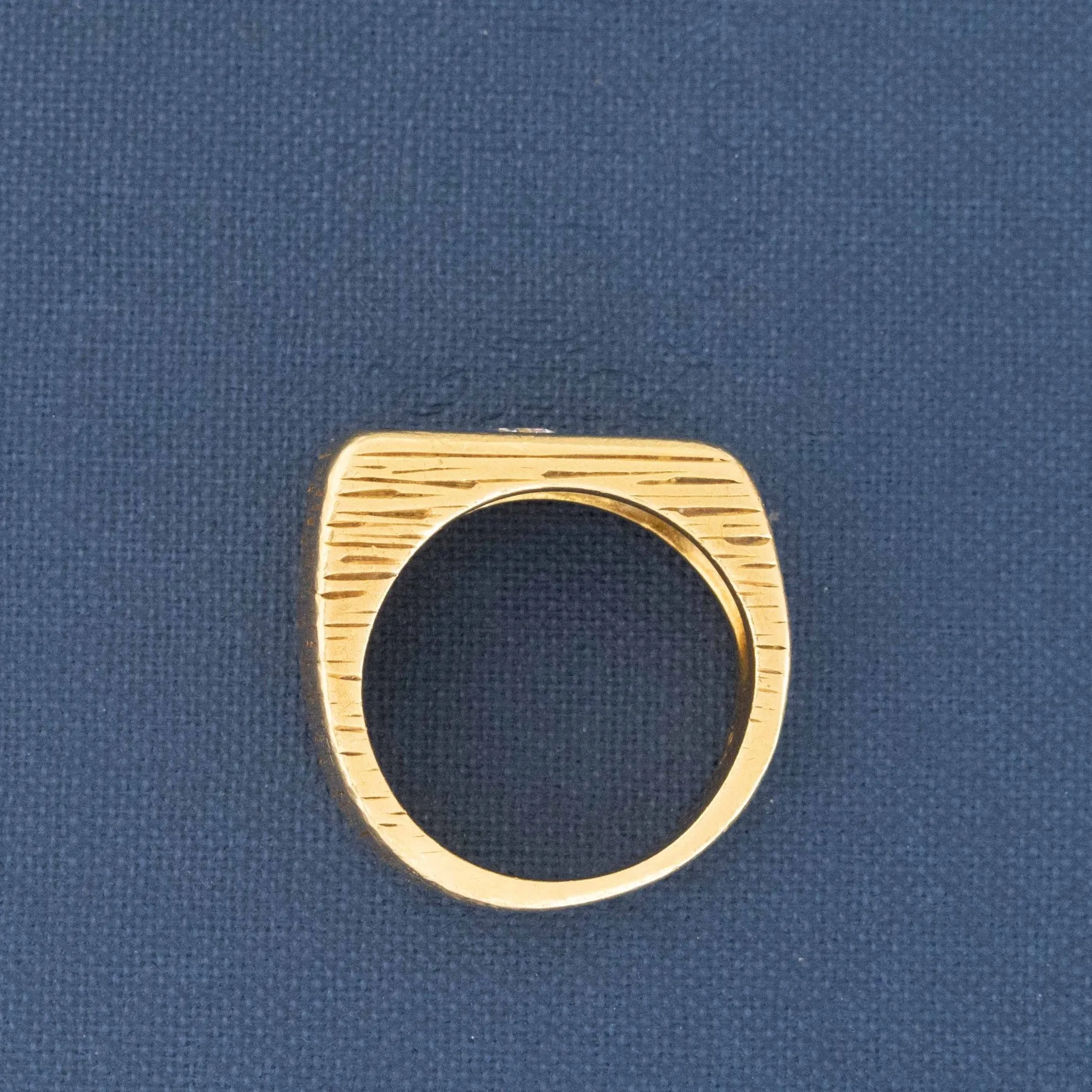 Vintage Champagne Motif Diamond Signet Ring