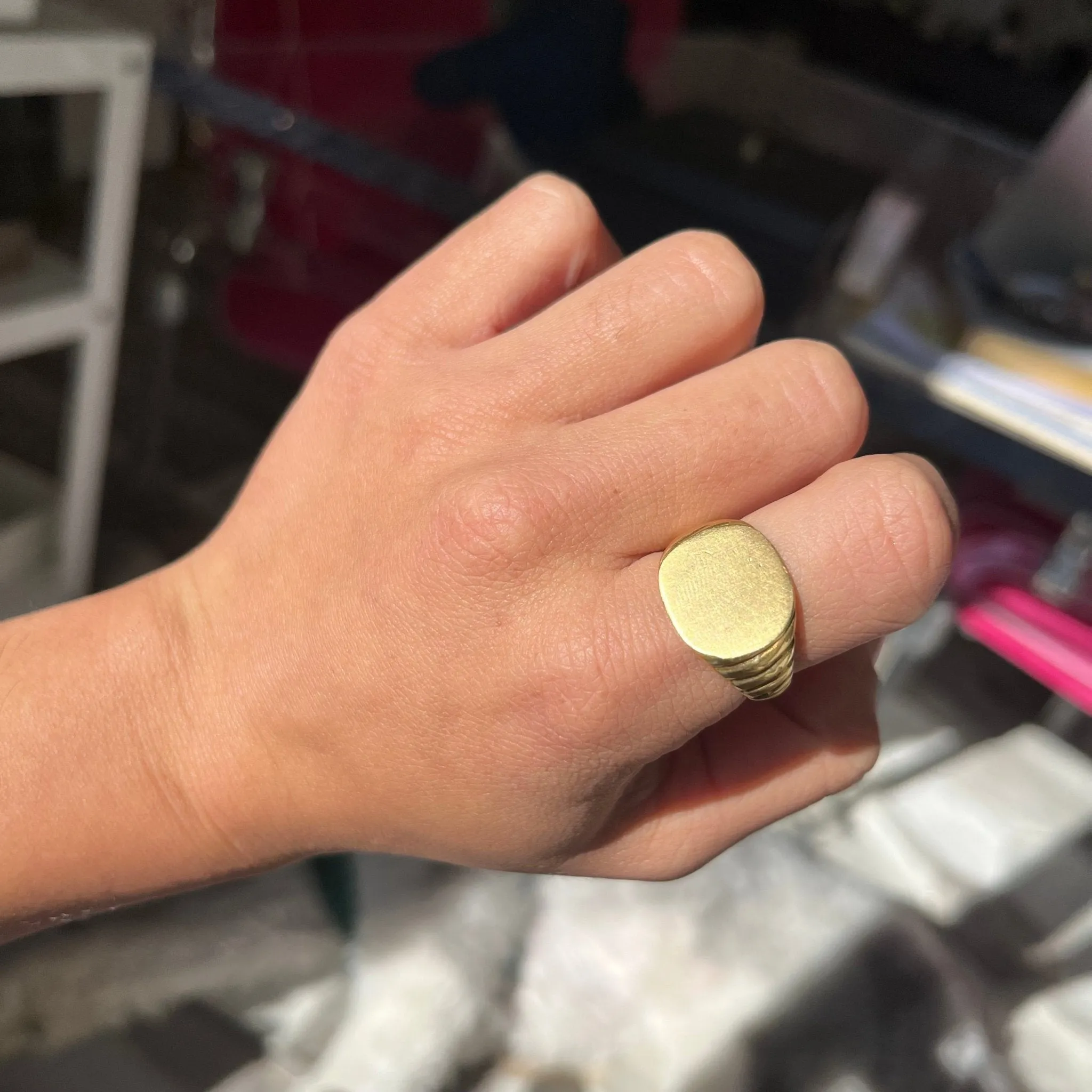 Vintage Fluted Signet Ring