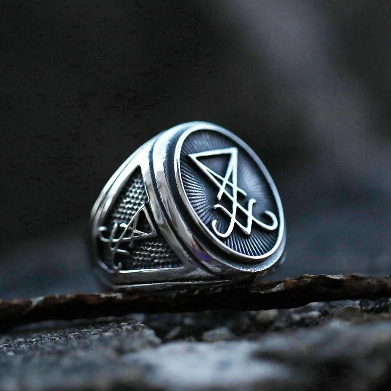 Vintage Lucifer Satan Signet Ring